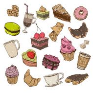 Set of hand drawn confectionery vector illustration N2