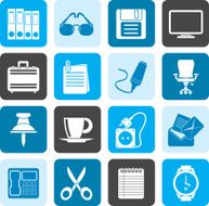 Silhouette Business and office objects icons N3