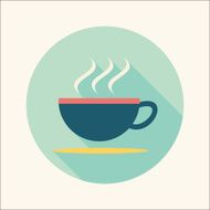 coffee flat icon with long shadow N11