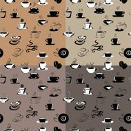 seamless vector pattern with coffee beans and cups N2