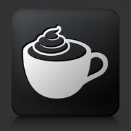Black Square Button with Cappuccino