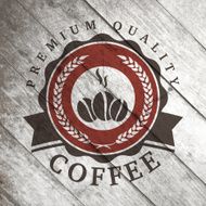 Vintage retro coffee vector labels on the old wood texture N3