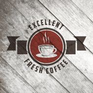 Vintage retro coffee vector labels on the old wood texture N4