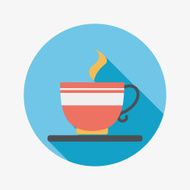 coffee flat icon with long shadow N13