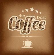 Premium coffee label over vintage background N4