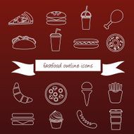 fast food outline icons