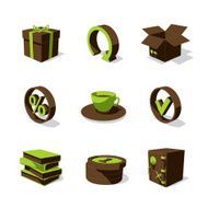 green 3D icon set 04