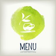 Watercolor style menu design with tea element N2
