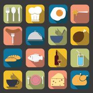flat food icons
