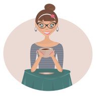 girl drinking a cup of coffee
