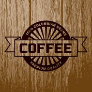 Vintage Coffee Label on Aged Wood N4