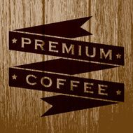 Vintage Coffee Label on Aged Wood N7