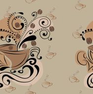 Vector seamless pattern with coffee beans and cups