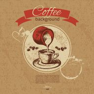 Hand drawn vintage coffee background Menu for restaurant cafe N2