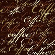Coffee words repeating seamless pattern background
