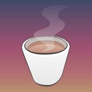 Cup of coffee with steam N2