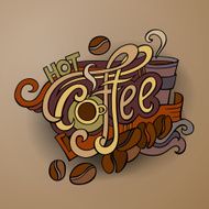 Coffee hand lettering and doodles elements N2