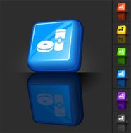 Donuts and Coffee 3D button design