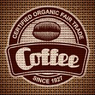 Vintage Coffee Label on Burlap