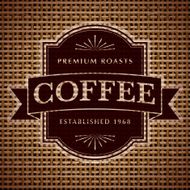 Vintage Coffee Label on Burlap N2
