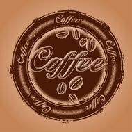 stamp with coffee beans