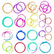 Set of 16 grunge abstract textured cup or wine stains N2