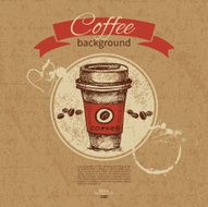 Hand drawn vintage coffee background N9