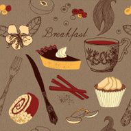 Card with cups and cupcakes