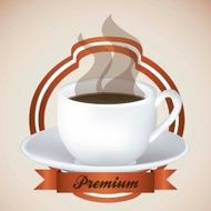 label steaming coffee