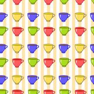 Seamless pattern with colorful tea mugs