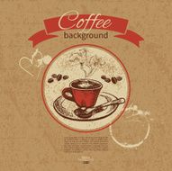 Hand drawn vintage coffee background N10