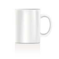white coffee cup with reflection