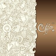 Coffee Hand-Drawn Vector Illustration And Tea Design Template N6