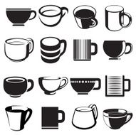 cup icons and signs set