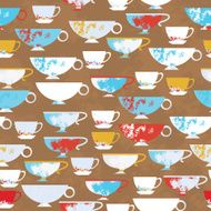 Coffe cups seamless pattern