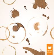 Vector Illustration with coffee stain &amp; drop isolated on white N9