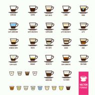 Vector Illustration with coffee on white background