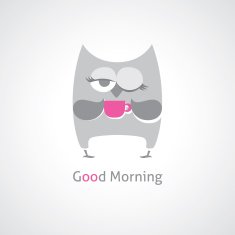 owl and cup of coffee vector eps 10