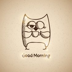 owl and cup of coffee vector eps 10 N2