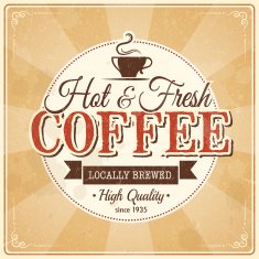 Vintage coffee poster with grunge effects