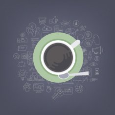 Brainstorming ideas with coffee
