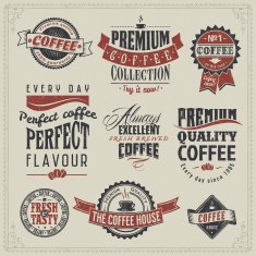 Vintage coffee labels collections free image download