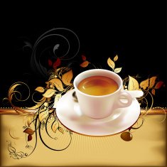 cup of coffee with ornate elements N2
