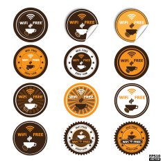 Wifi free sign sticker icon label stamp -eps10 vector