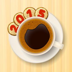 Coffee cup and New Year's cookies
