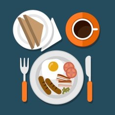 vector breakfast set