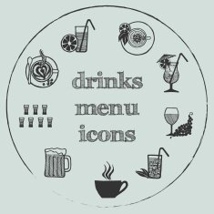 Drinks menu elements - icons set 3