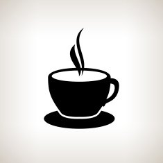 Silhouette cup of tea coffee vector illustration