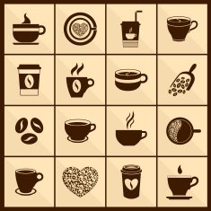 Coffee cup icons black