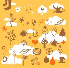 Hand painted elements (vector)